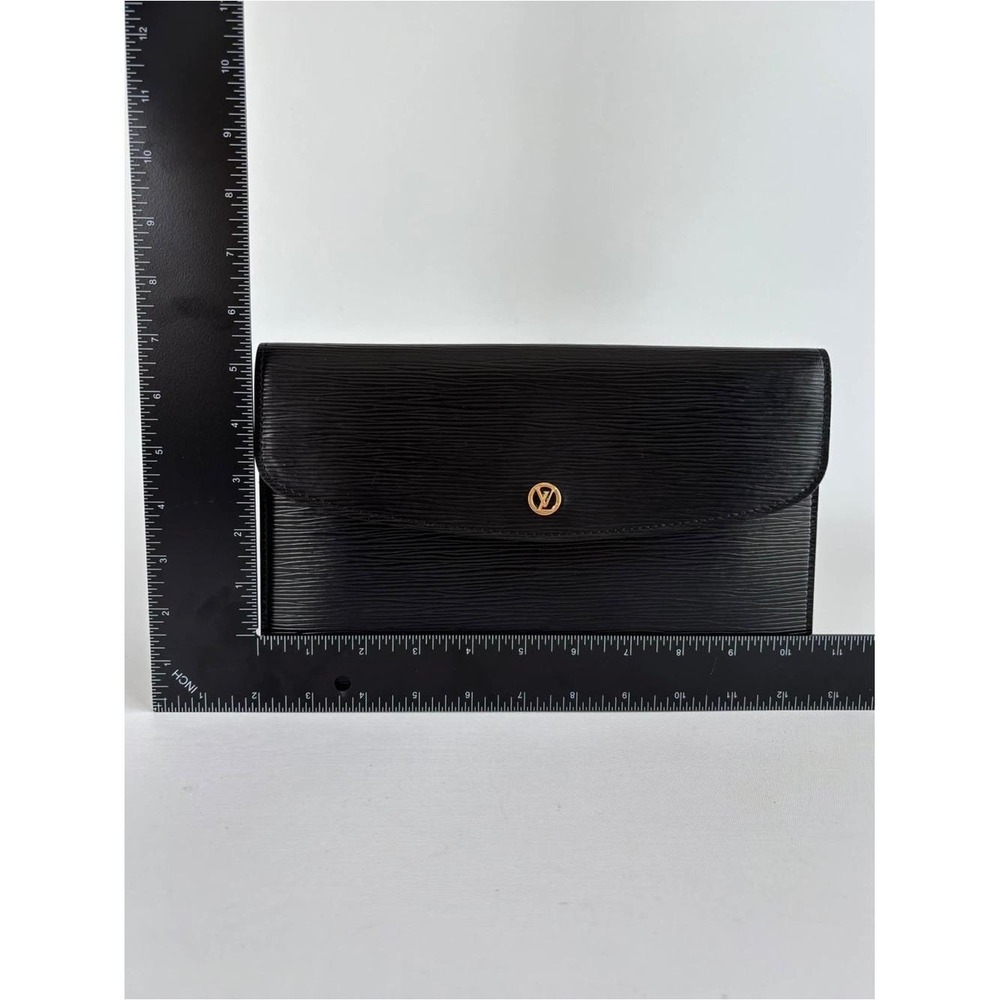 Louis Vuitton Black Epi Leather Envelope Clutch with Gold Hardware - Picture 7 of 10